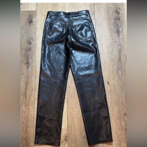 Aritzia Wilfred Black Leather Pants